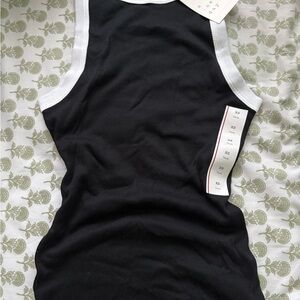 A New Day Black and White Fitted Sleeveless Tank Top